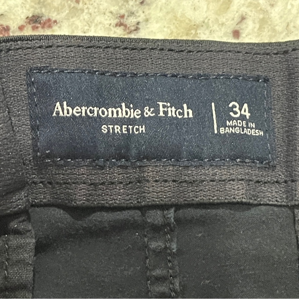 Abercrombie & Fitch All Day Short Size 34 Stretch Black Zip Pocket Chino Men’s - Picture 3 of 7